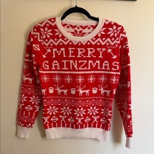 Merry Gainzmas Women's Sweater NWOT Small